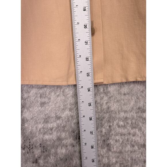 CO Collection Top Large Womens Silk Linen Twill Button Front Blouse - Picture 6 of 8
